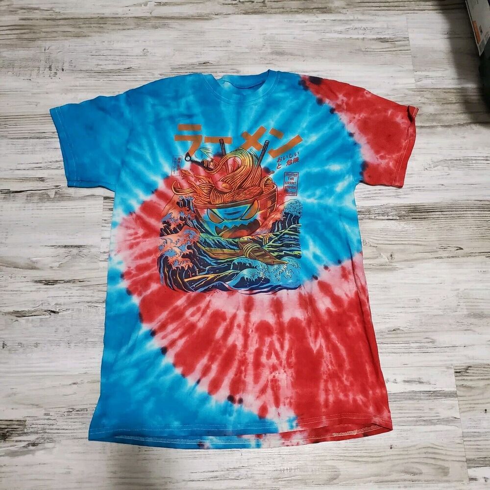 Ramen Noodle Monster Tye Dye Adult Shirt Size Medium Spiral Hand Dyed
